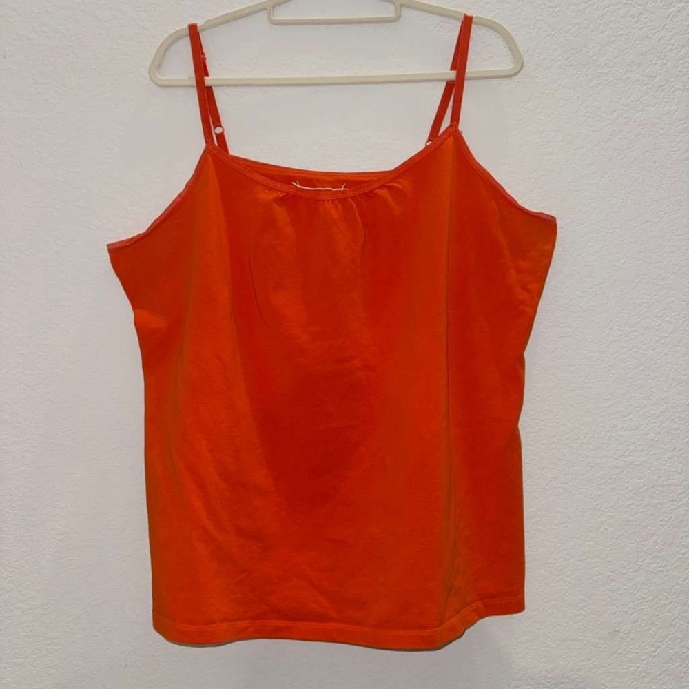 Lane Bryant Women's Plus Size 22/24 Orange Tank Top Thin Shoulder Stripes Summer